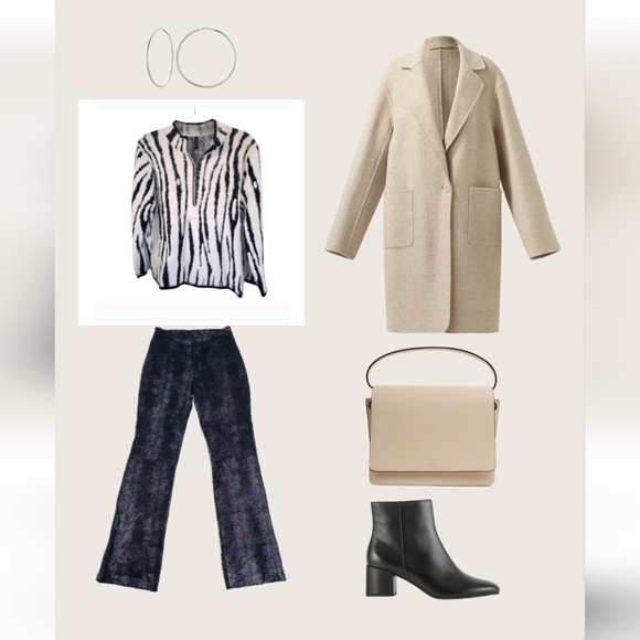 Ethyl Zebra Print Fuzzy Sweater Size XL - Picture 6 of 8